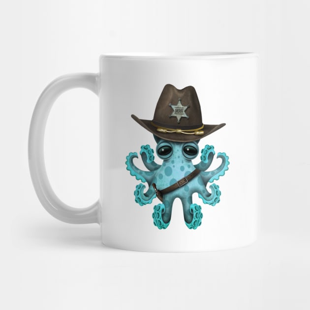 Cute Blue Baby Octopus Sheriff by jeffbartels